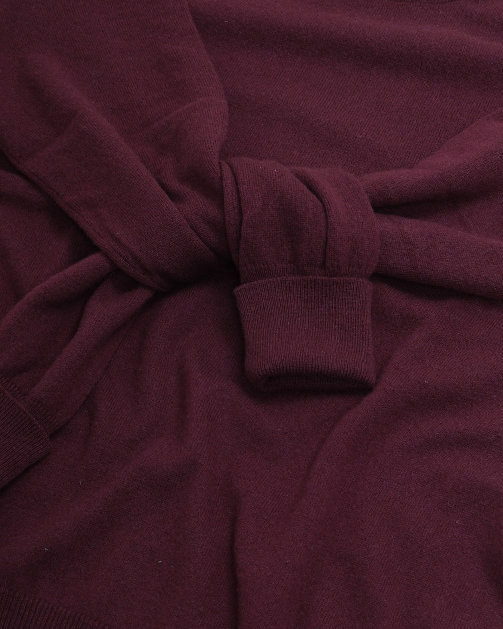 Burgundy Cashmere Crewneck Sweater