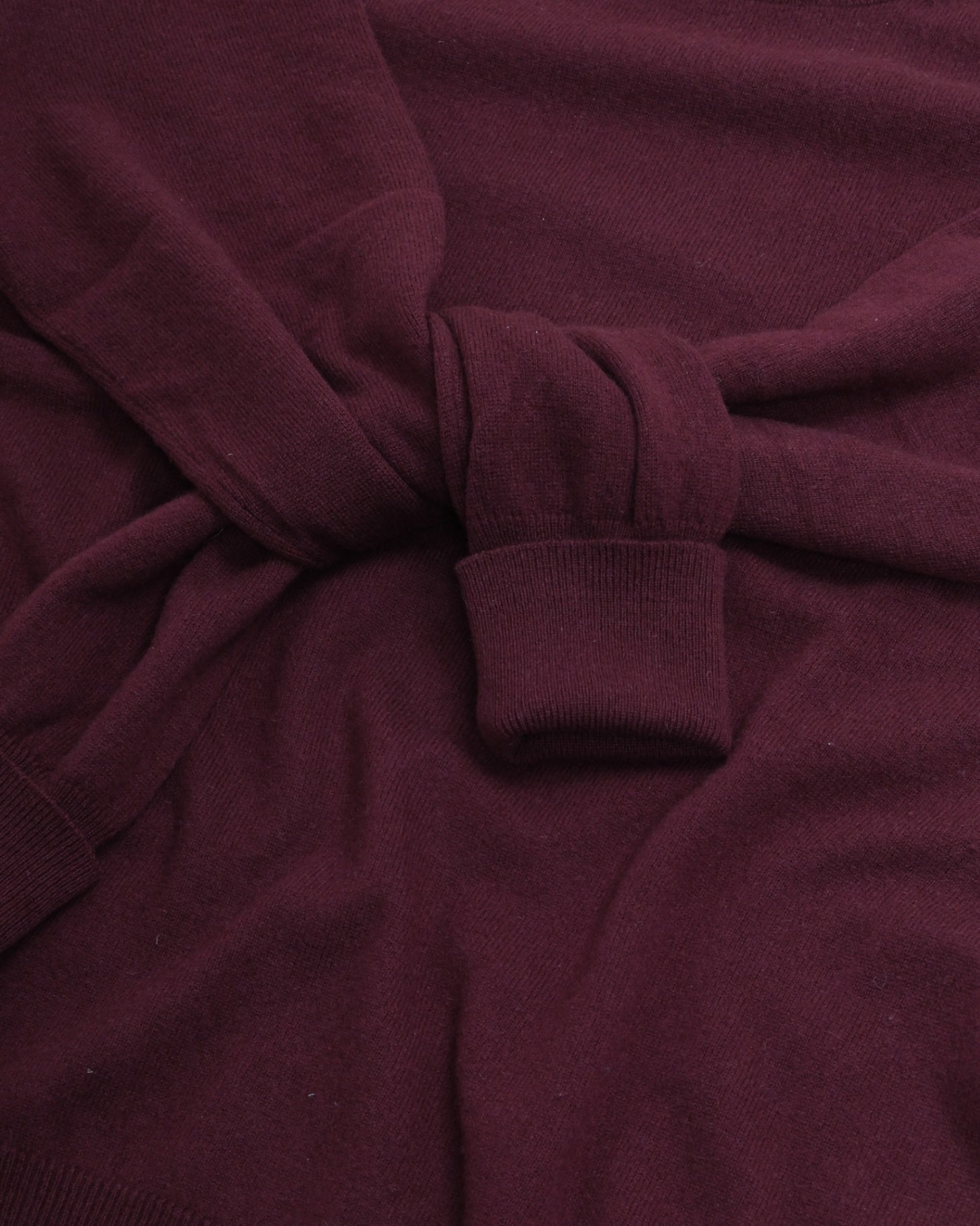 Burgundy Cashmere Crewneck Sweater
