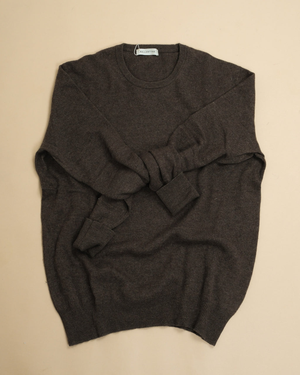 Brown Cashmere Crewneck Sweater