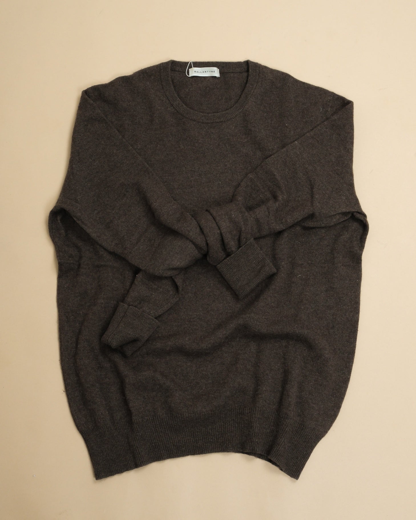 Brown Cashmere Crewneck Sweater