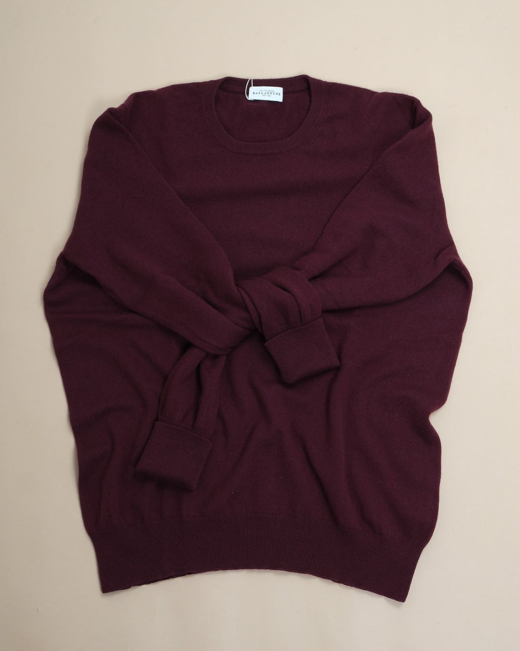 Burgundy Cashmere Crewneck Sweater