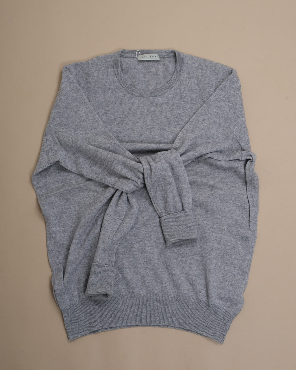 Light Grey Cashmere Crewneck Sweater