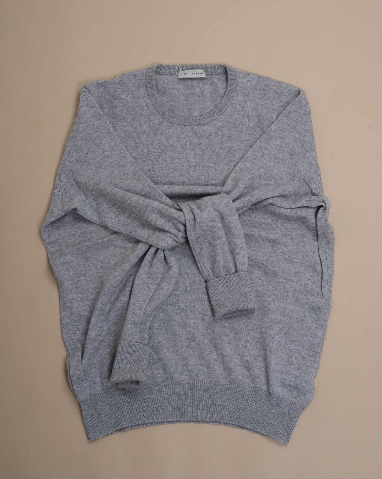 Light Grey Cashmere Crewneck Sweater