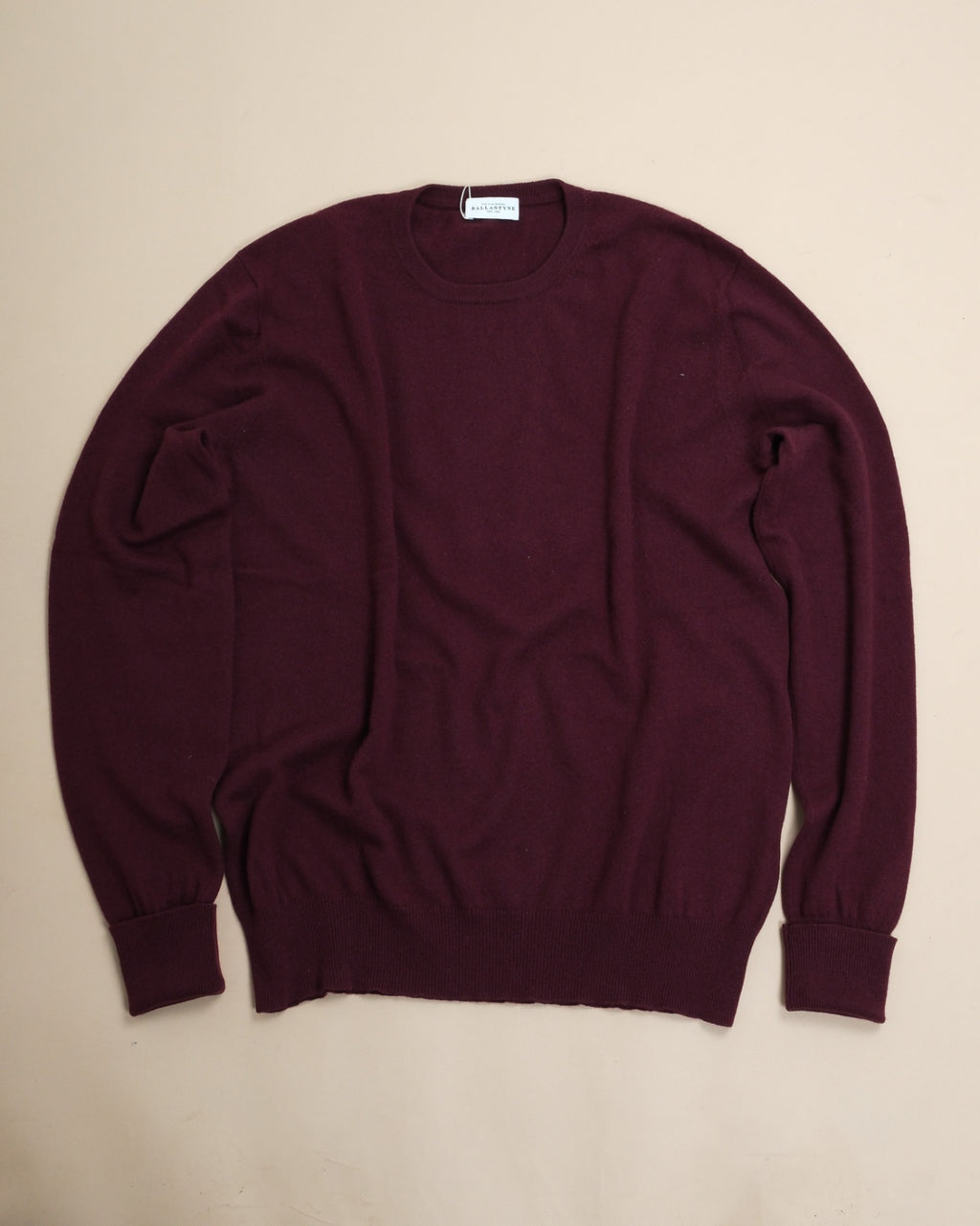 Burgundy Cashmere Crewneck Sweater