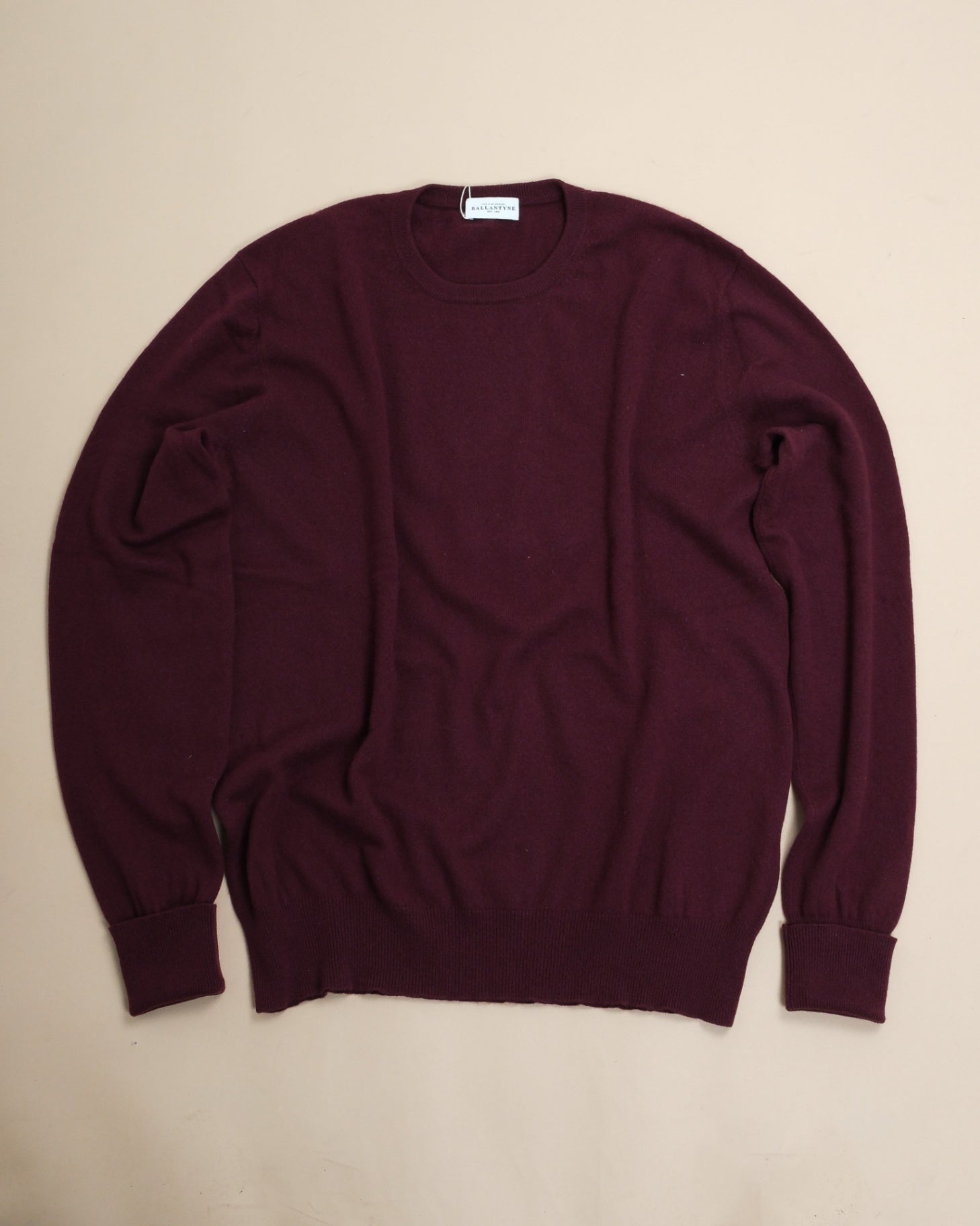 Burgundy Cashmere Crewneck Sweater