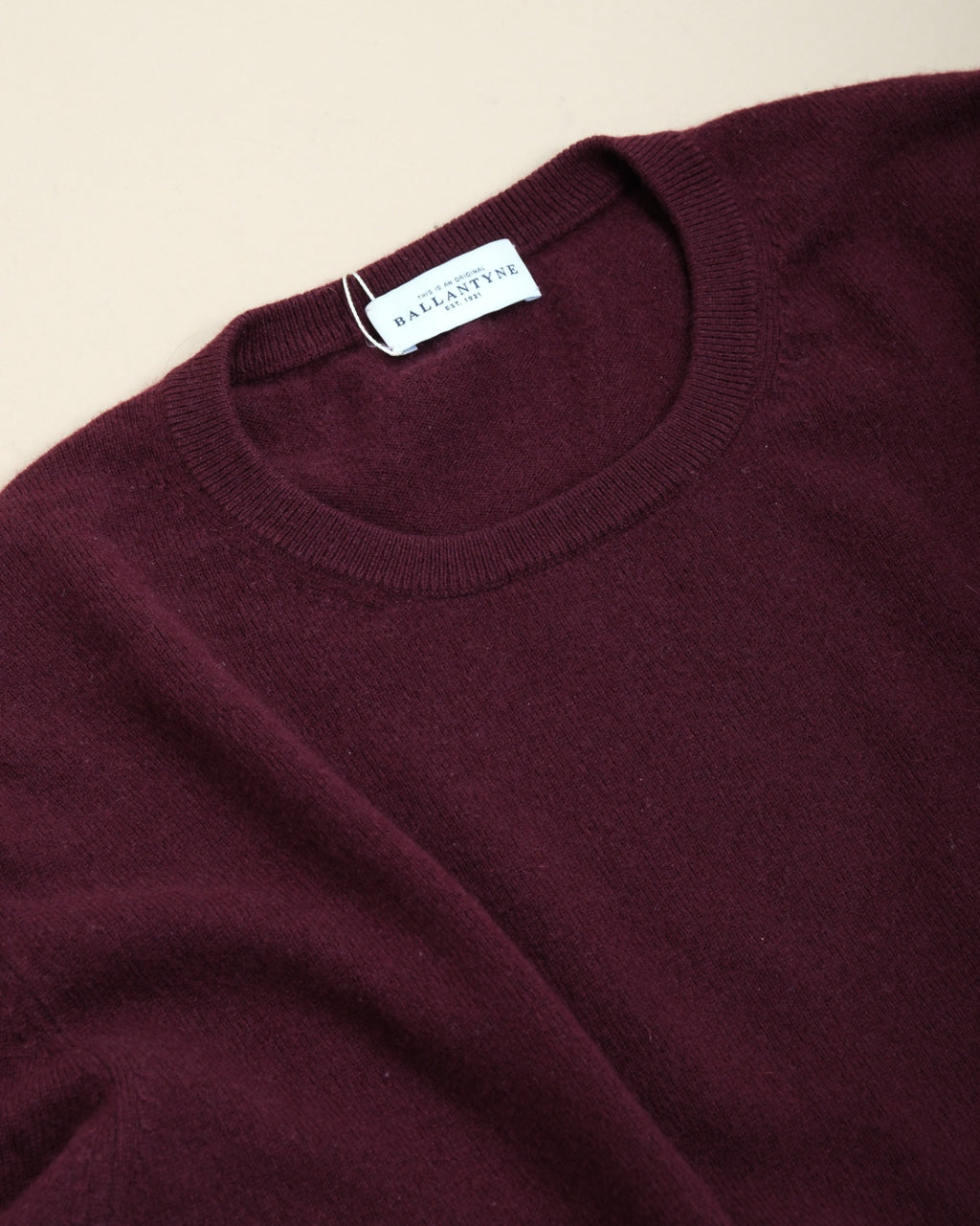 Burgundy Cashmere Crewneck Sweater