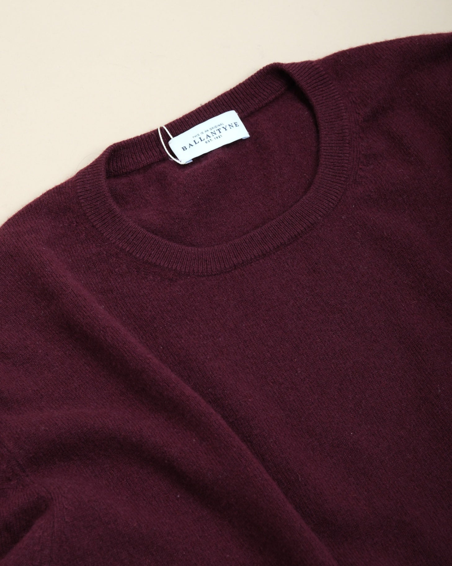 Burgundy Cashmere Crewneck Sweater