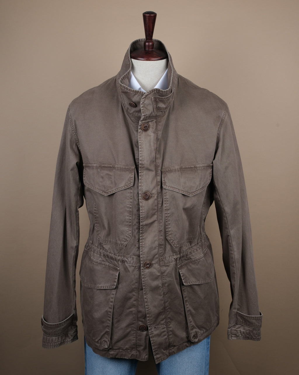 Faded Olive Cotton Field Jacket