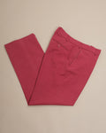Red Straight Fit Twill Trousers