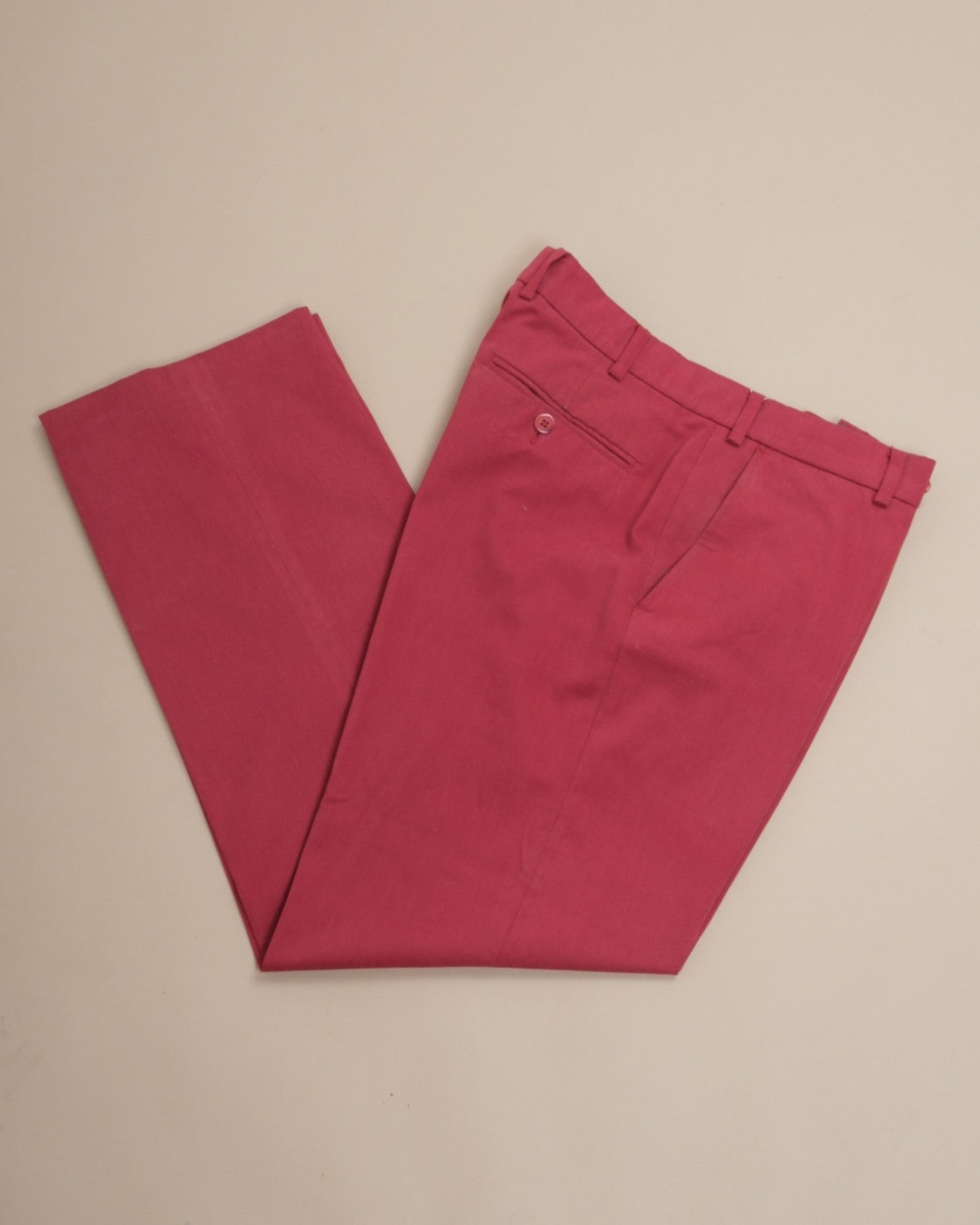 Red Straight Fit Twill Trousers