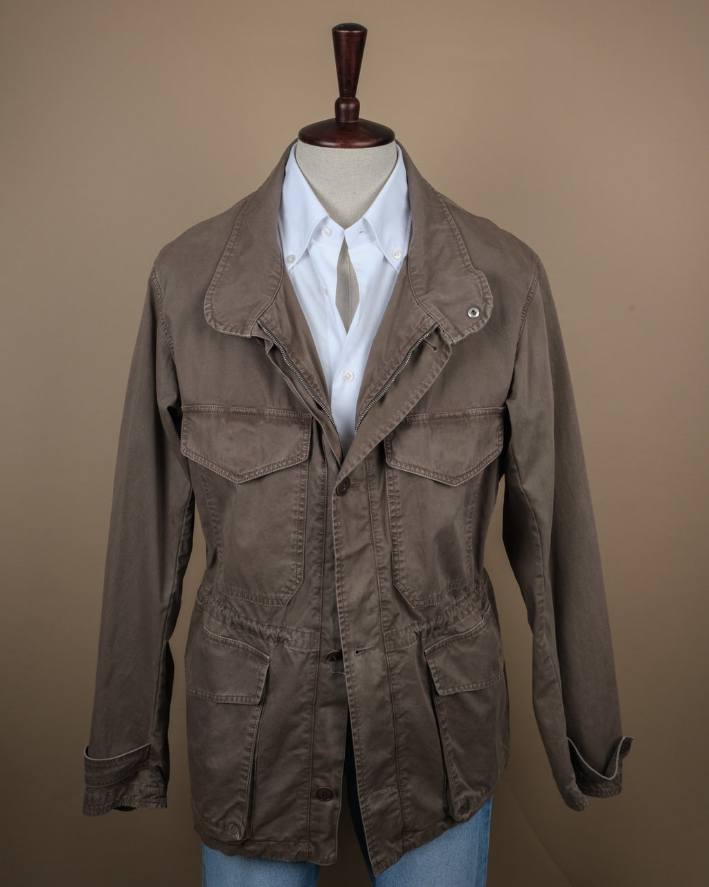 Faded Olive Cotton Field Jacket
