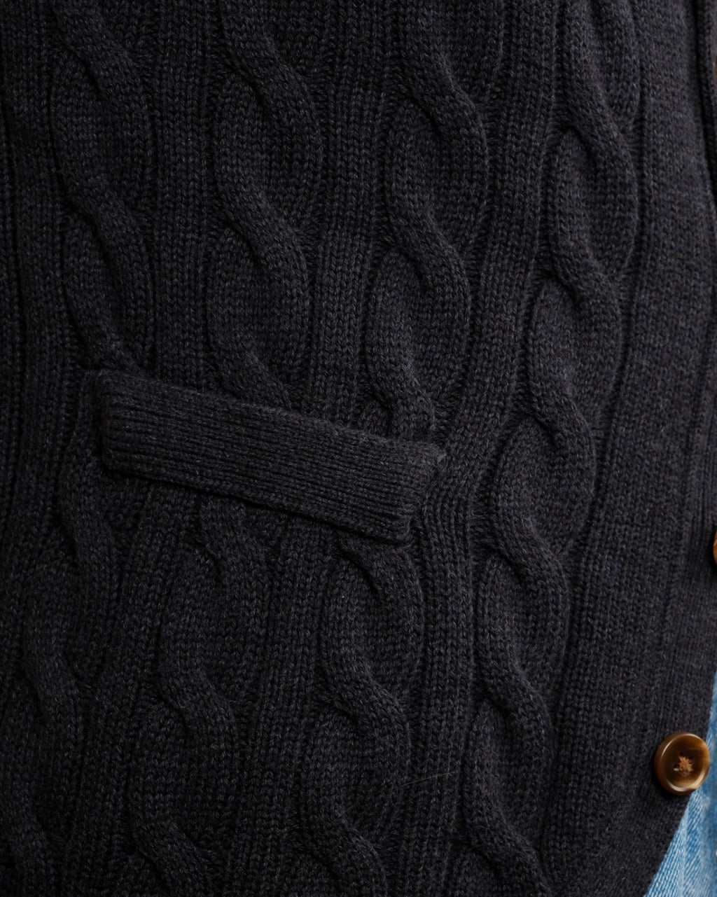 Navy Cable Knitted Sleeveless Cardigan