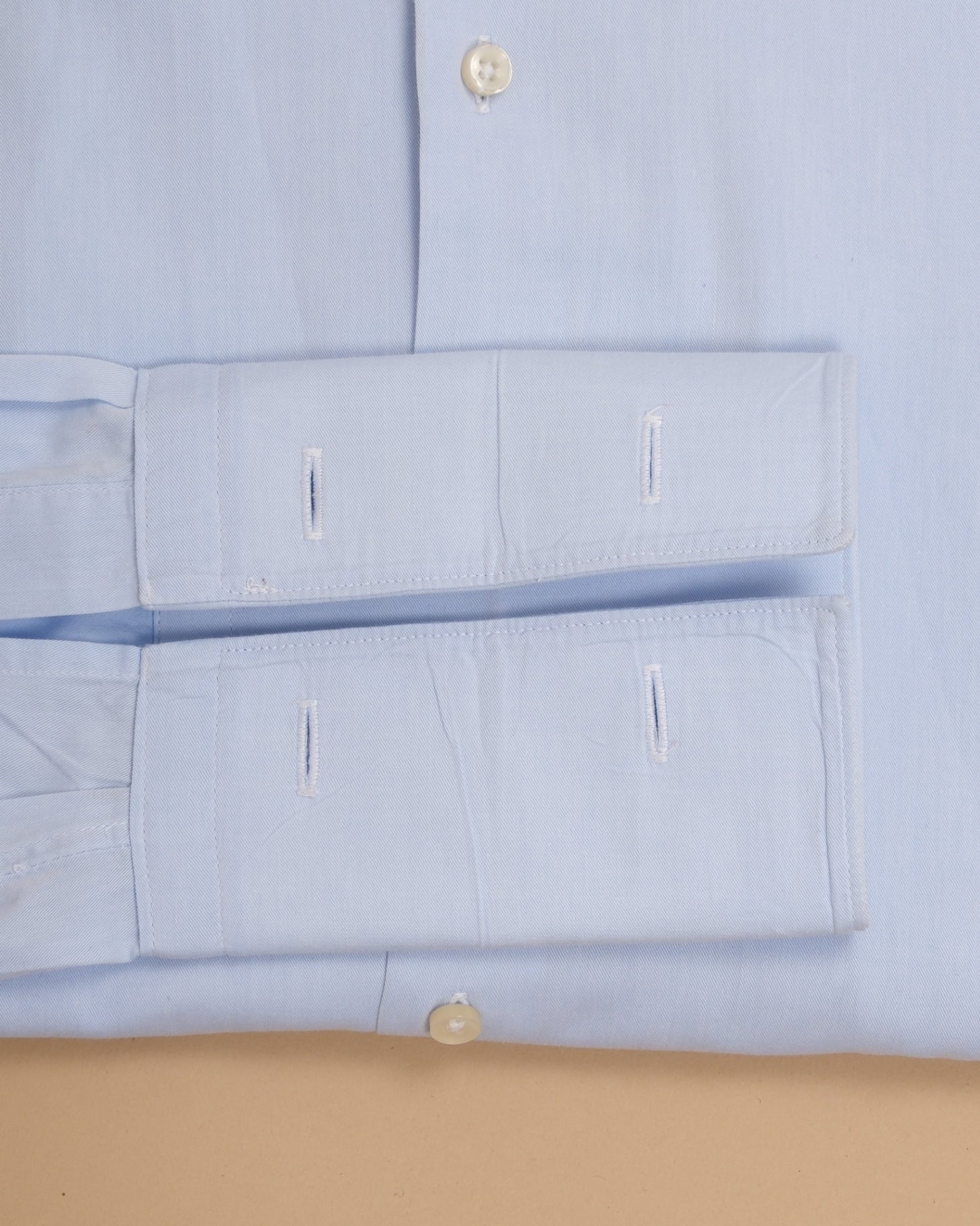 Light Blue Double-Cuff Poplin Shirt