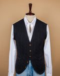 Navy Cable Knitted Sleeveless Cardigan