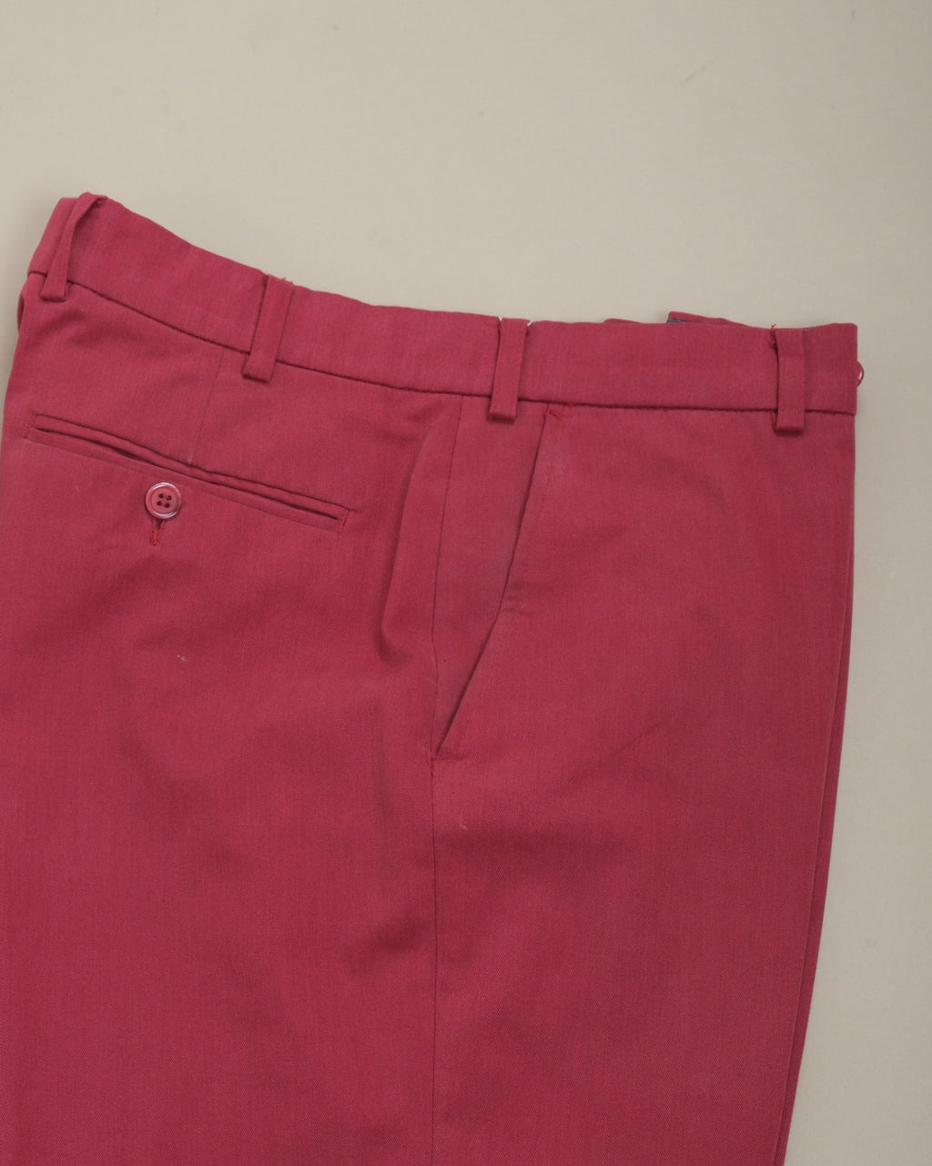 Red Straight Fit Twill Trousers