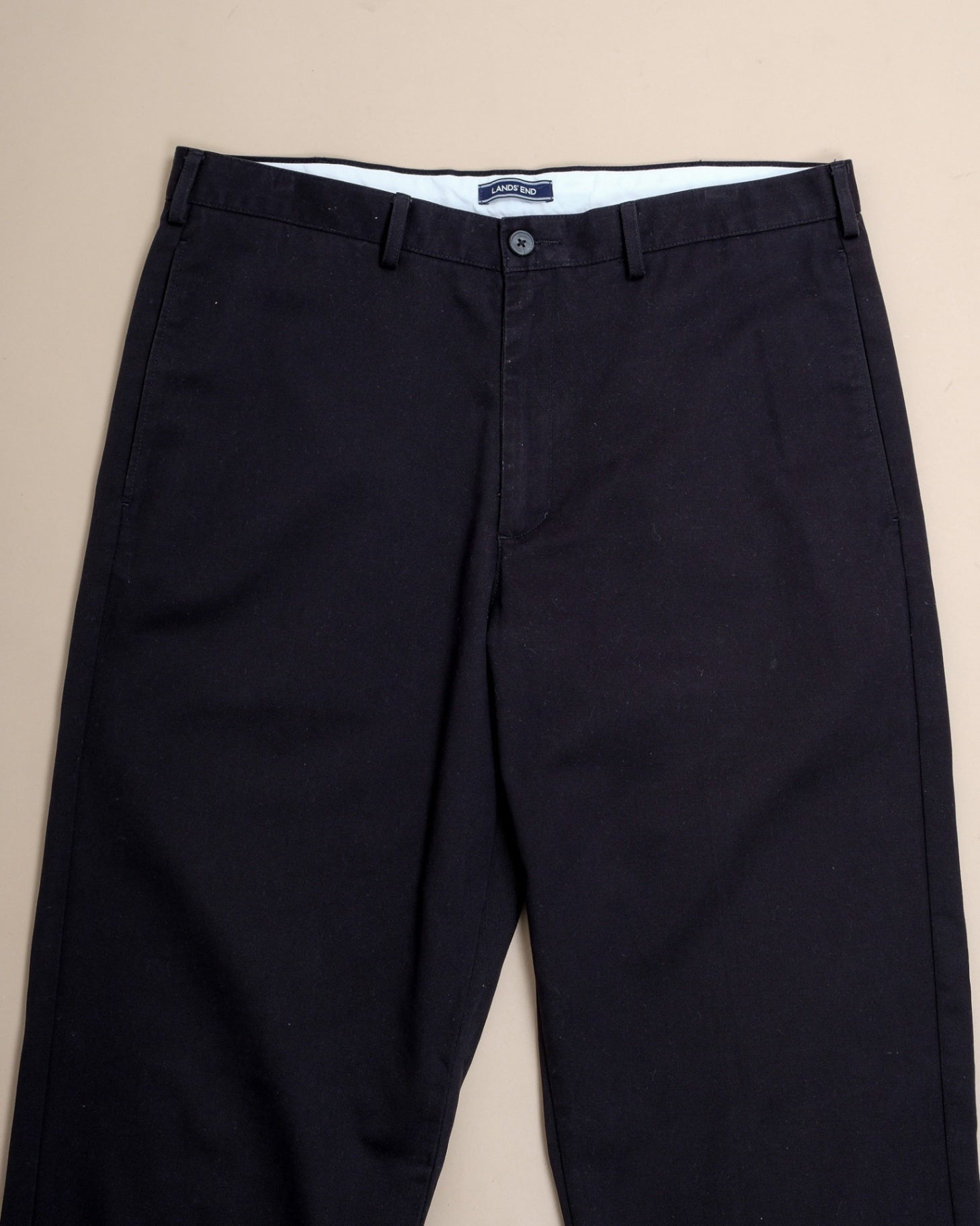 Dark Navy High-Rise Cotton Chinos