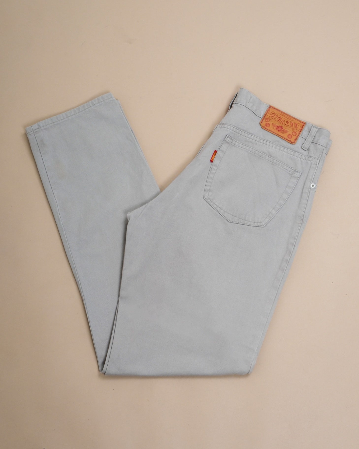 Beige High-Rise Jeans