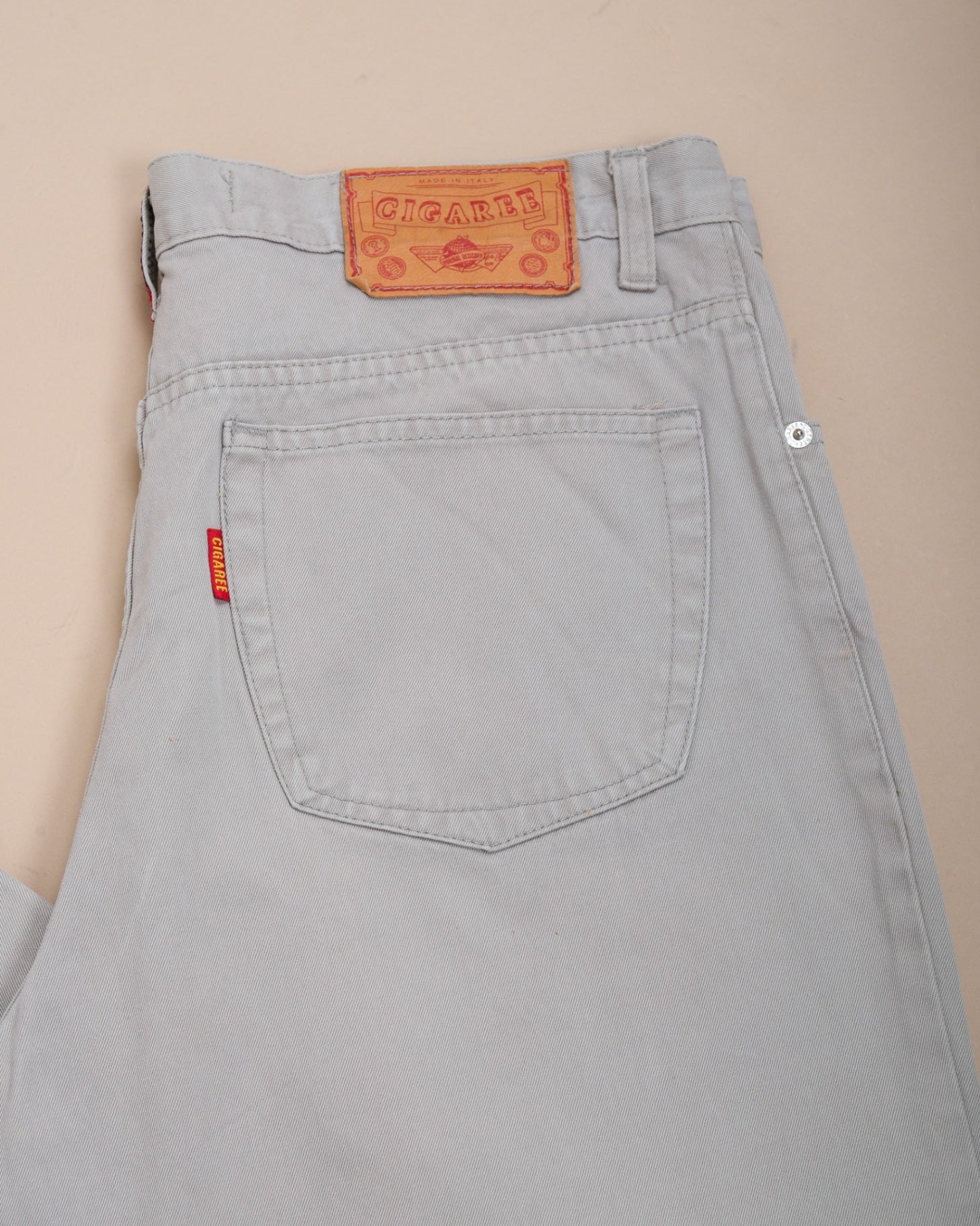 Beige High-Rise Jeans