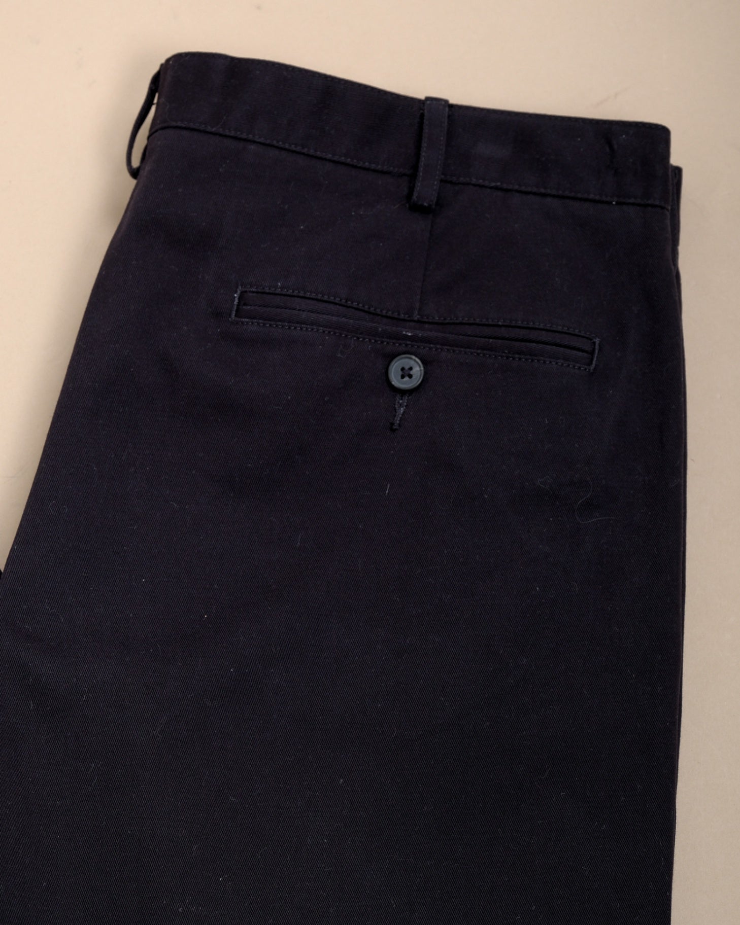 Dark Navy High-Rise Cotton Chinos