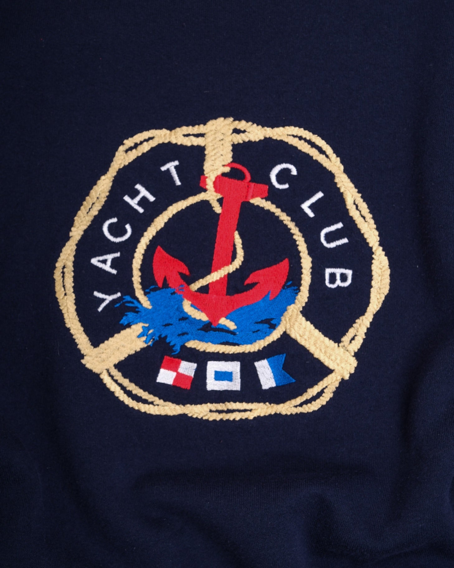 Navy Yacht Club Crewneck Made in USA Sweater
