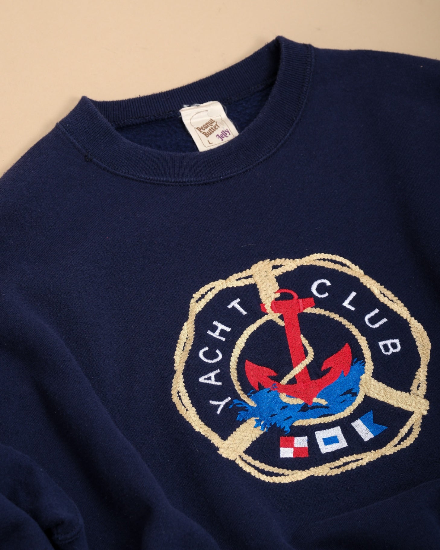 Navy Yacht Club Crewneck Made in USA Sweater