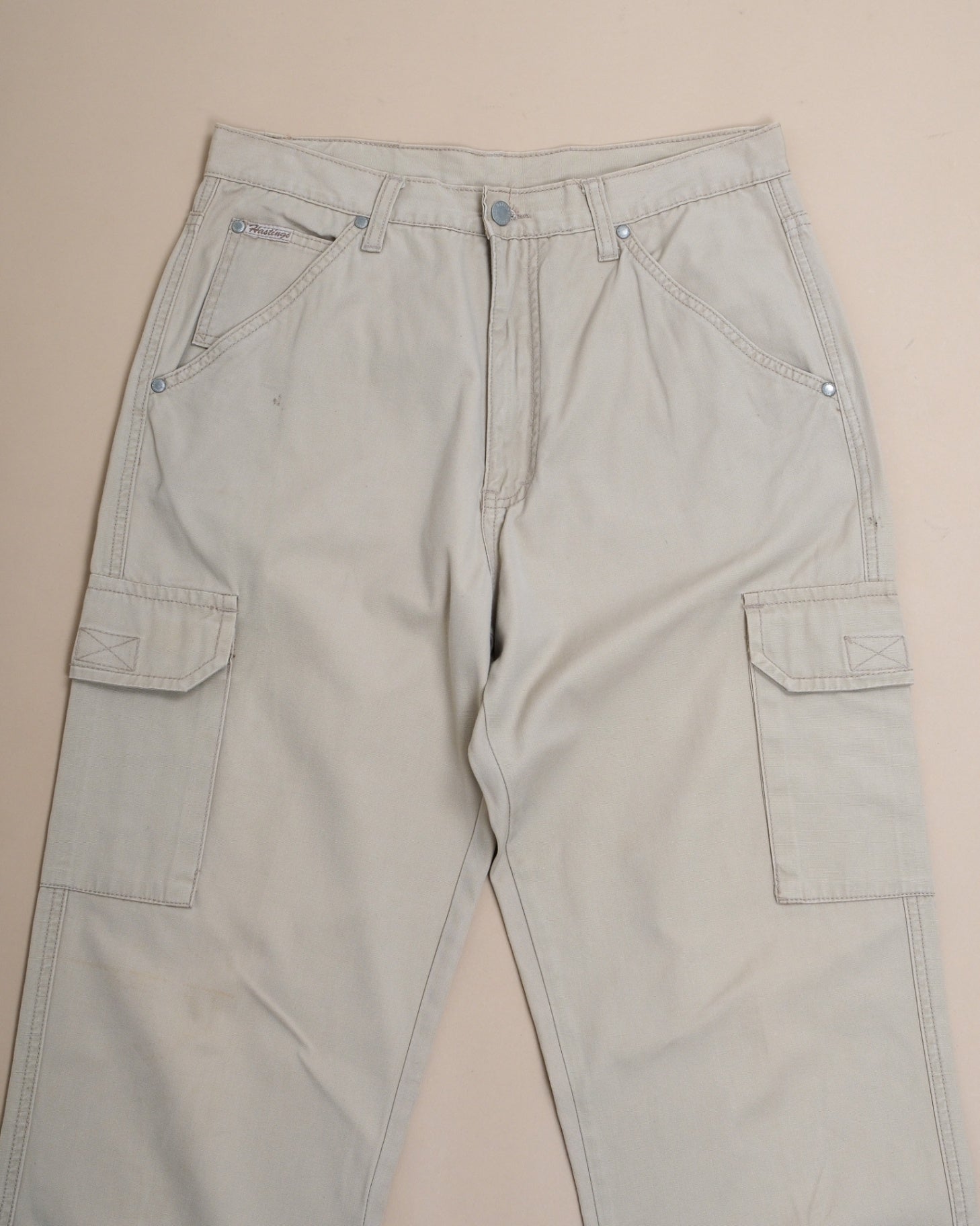 Light Beige Cotton Workwear Trousers