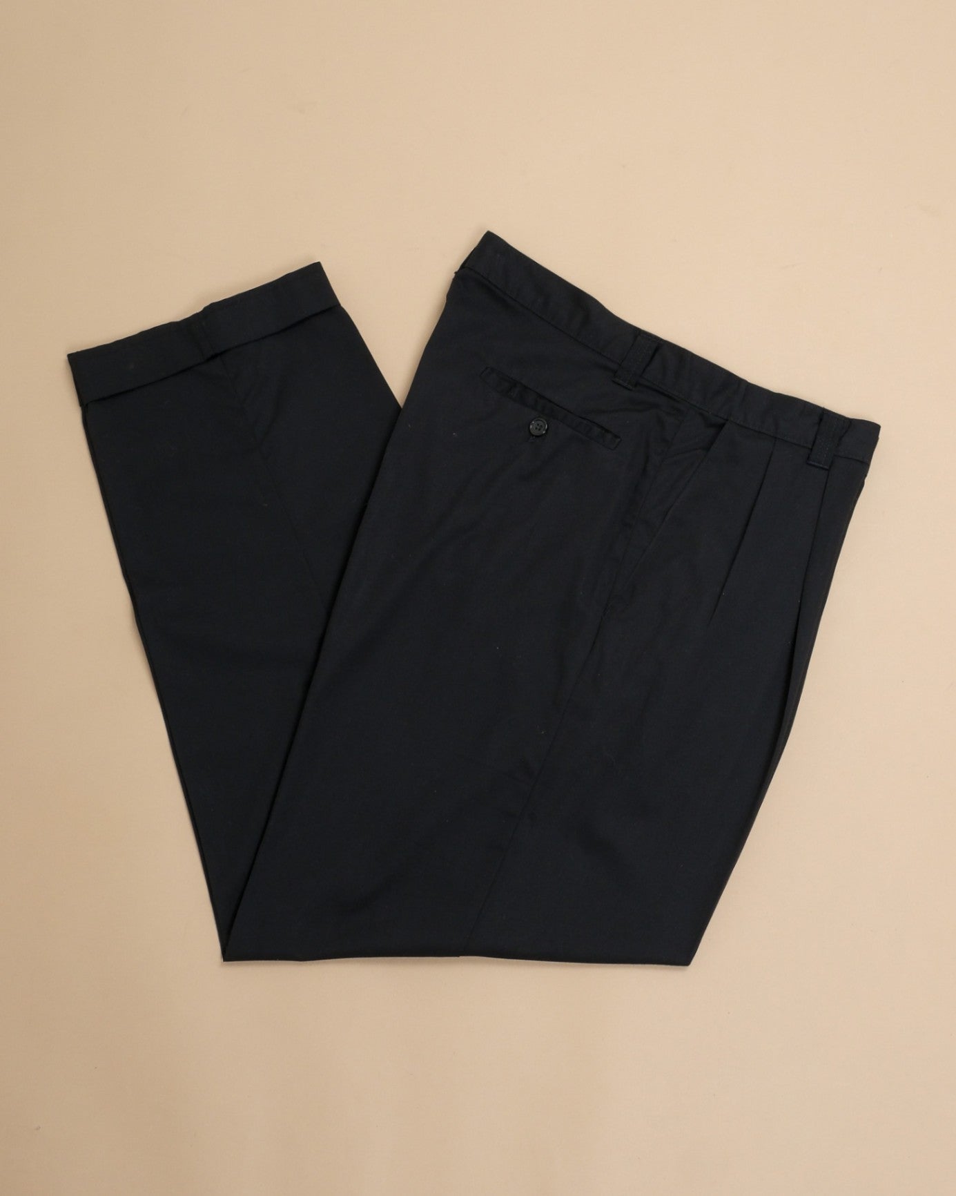 Black High-Rise Pleated Lightweight Trousers