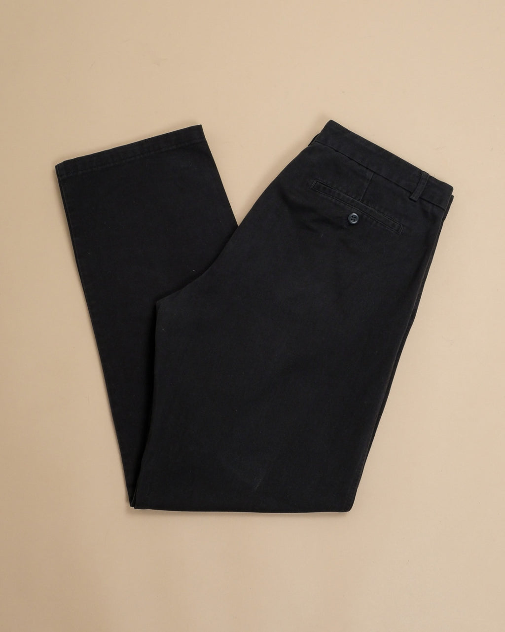 Black High-Rise Cotton Twill Trousers