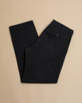Black High-Rise Cotton Twill Trousers