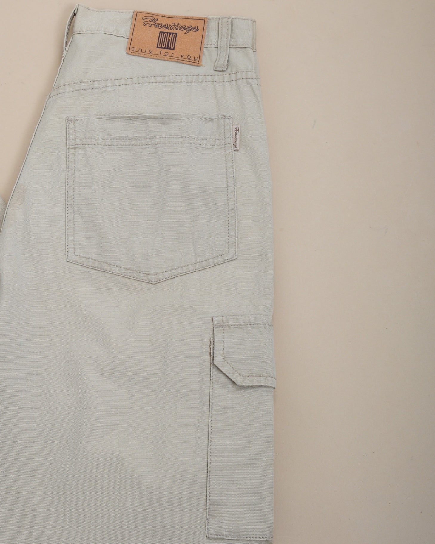 Light Beige Cotton Workwear Trousers