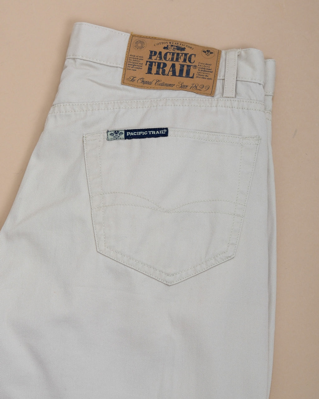 Light Beige Cotton Twill Trousers