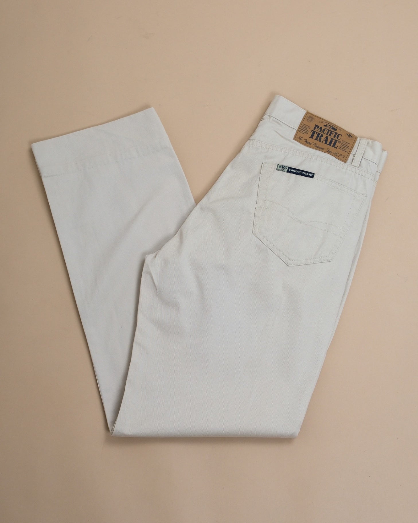 Light Beige Cotton Twill Trousers