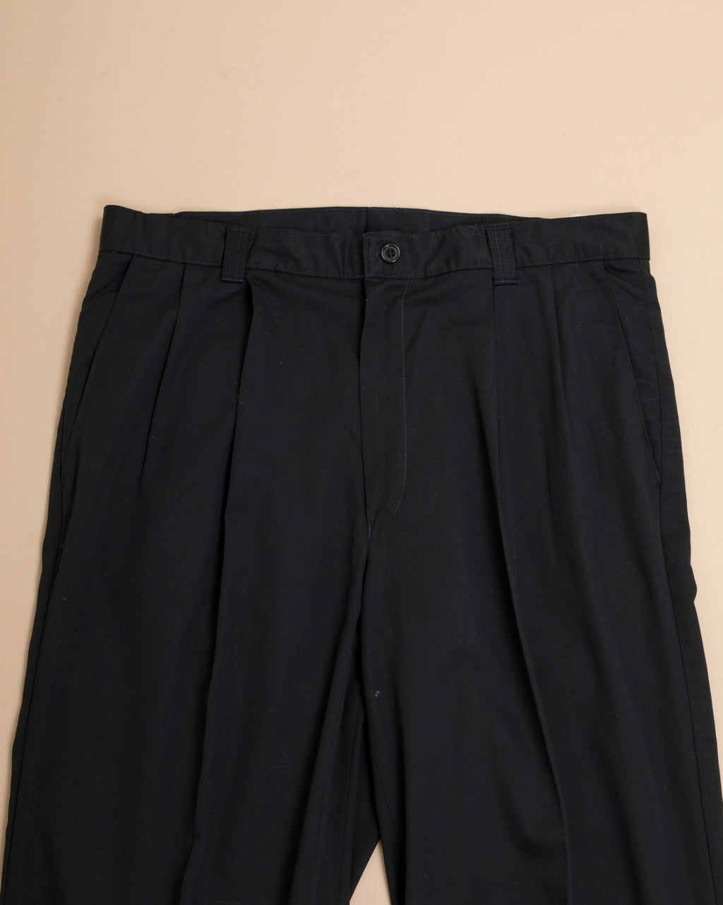 Black High-Rise Pleated Lightweight Trousers