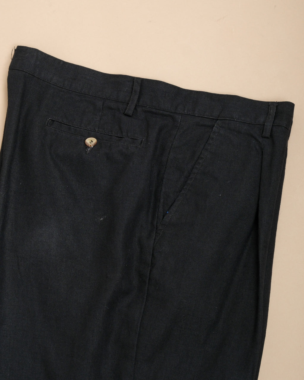 Black High-Rise Pleated Lightweight Trousers