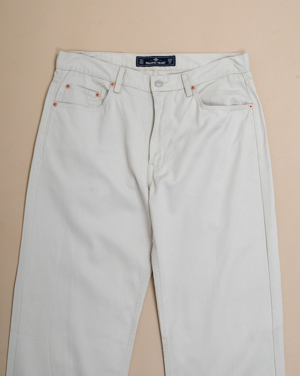 Light Beige Cotton Twill Trousers