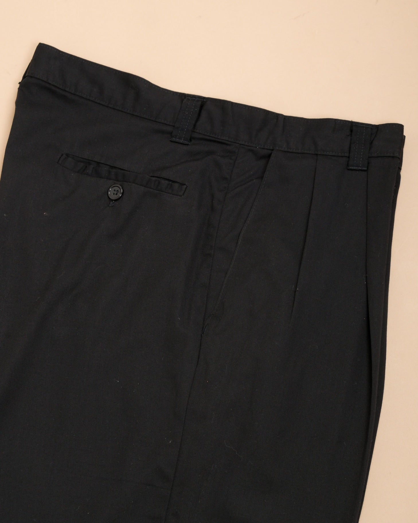 Black High-Rise Pleated Lightweight Trousers