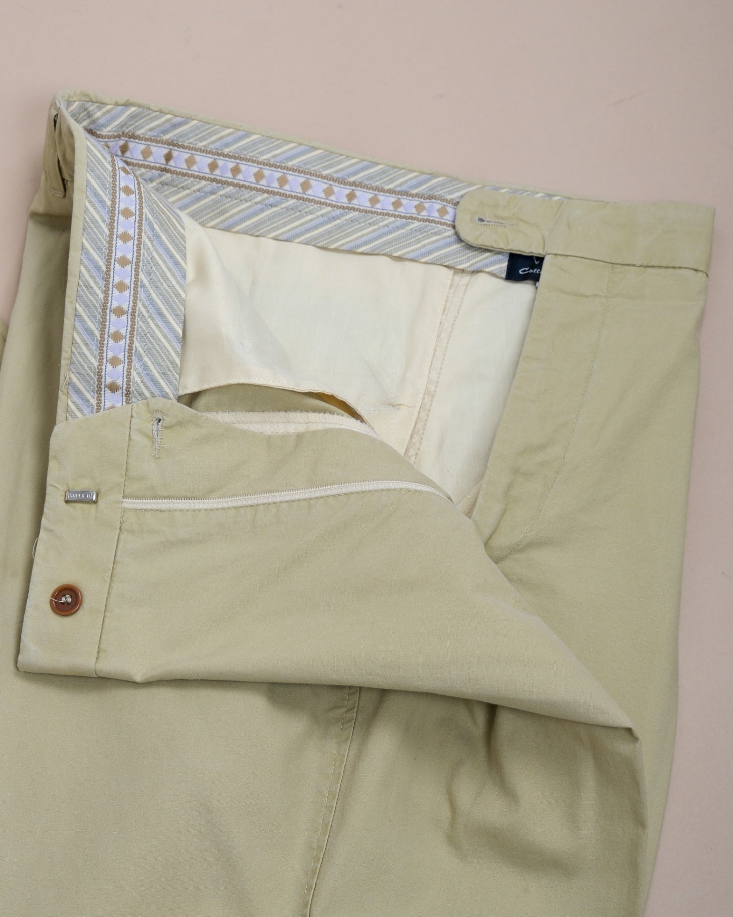 Beige Cotton Trousers