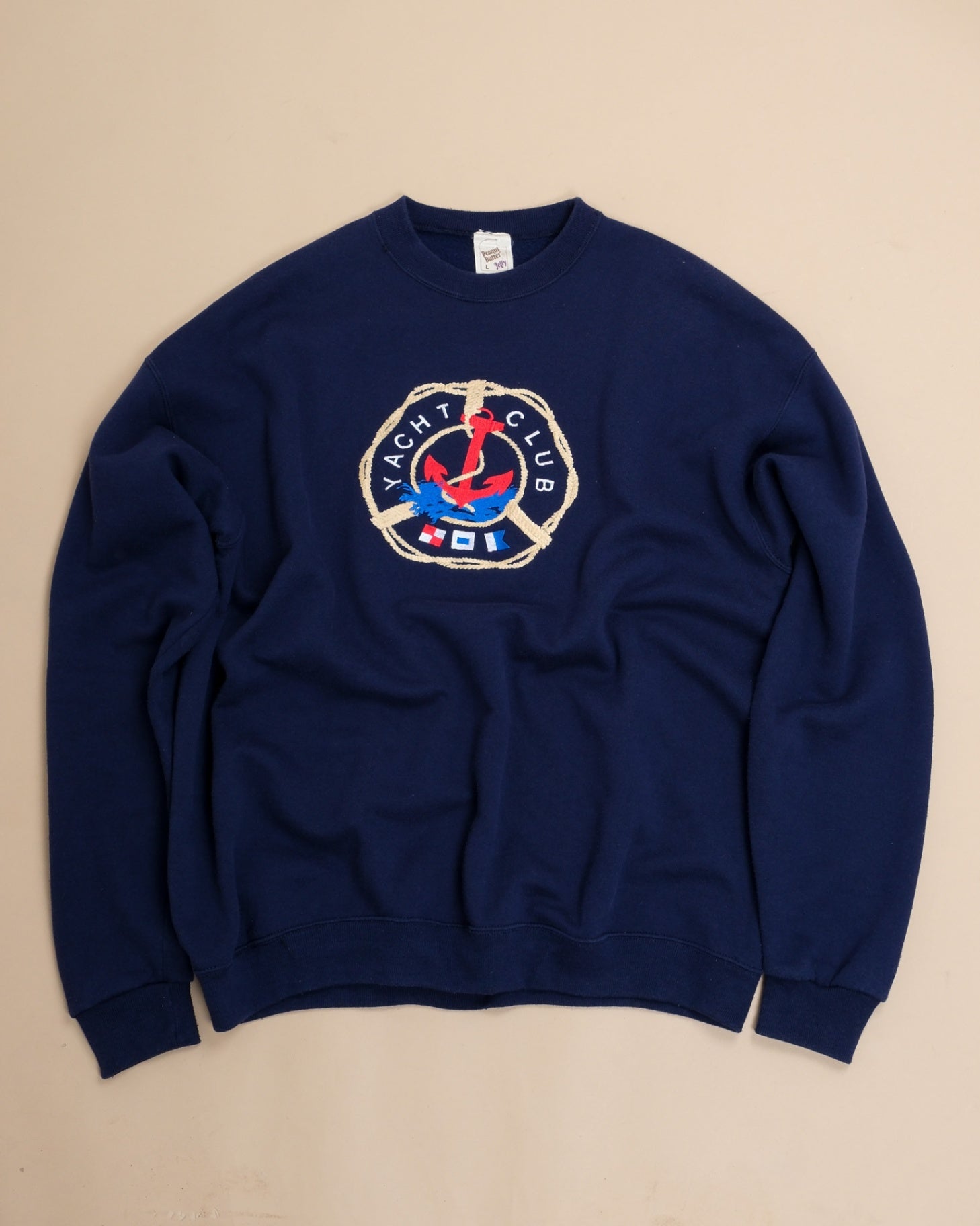 Navy Yacht Club Crewneck Made in USA Sweater