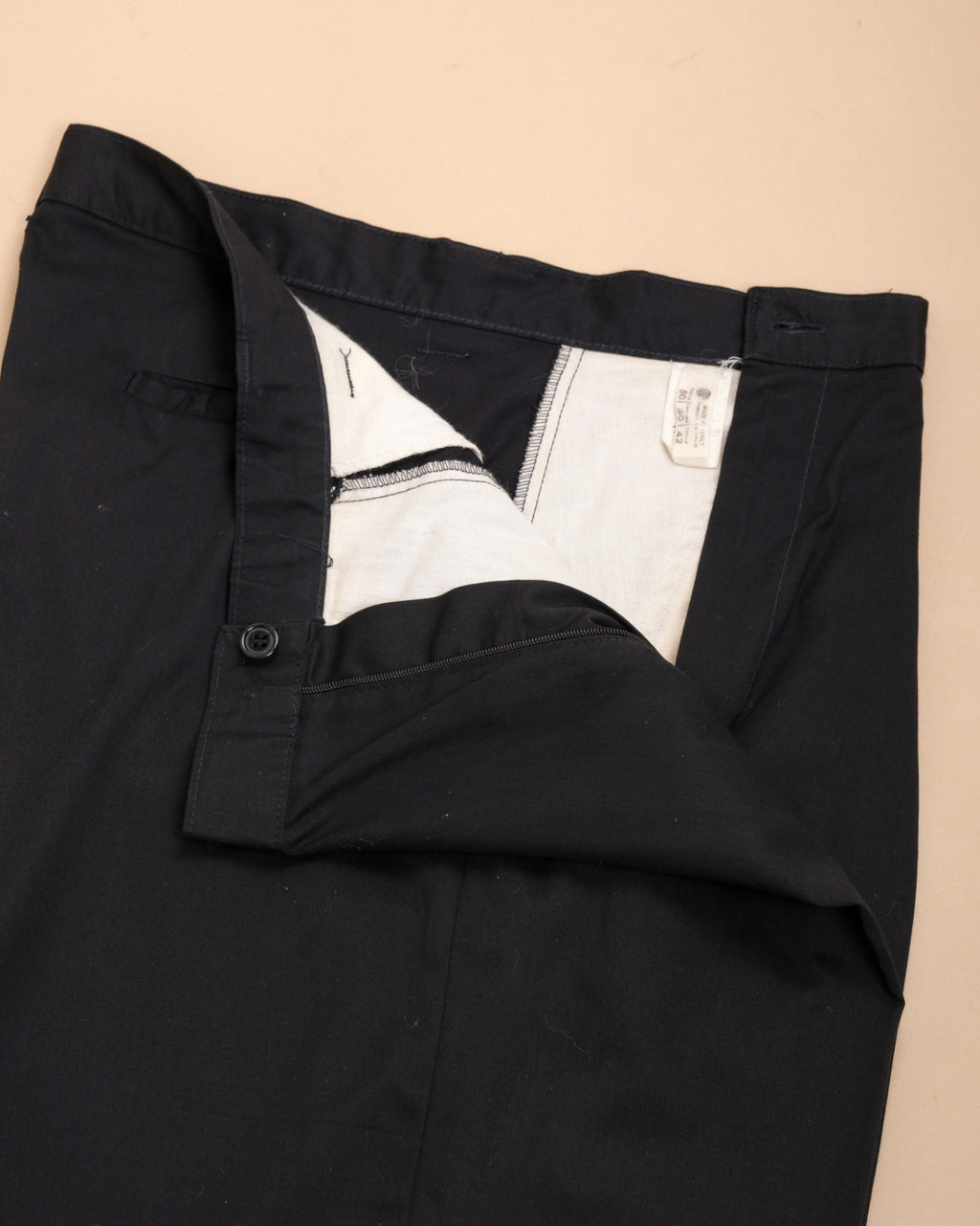 Black High-Rise Pleated Lightweight Trousers