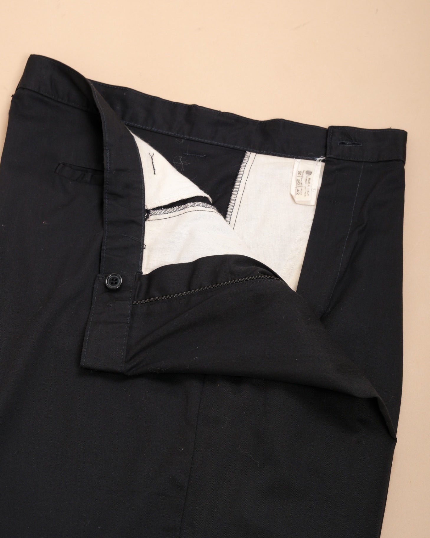 Black High-Rise Pleated Lightweight Trousers