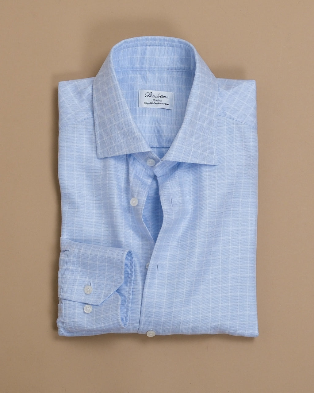 Light Blue Checked Twill Shirt