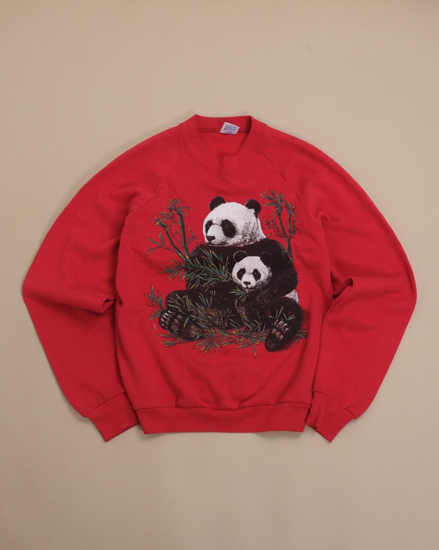 Red Raglan Sweatshirt, Made in USA