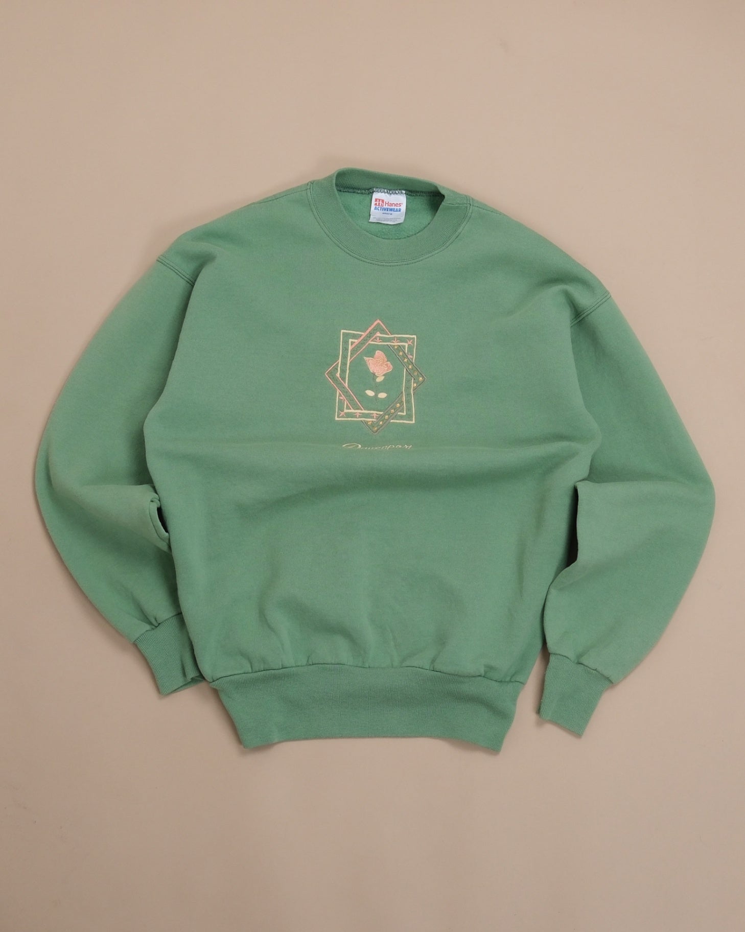 Faded Green Sweatshirt, Made in USA