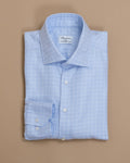 Light Blue Checked Twill Shirt
