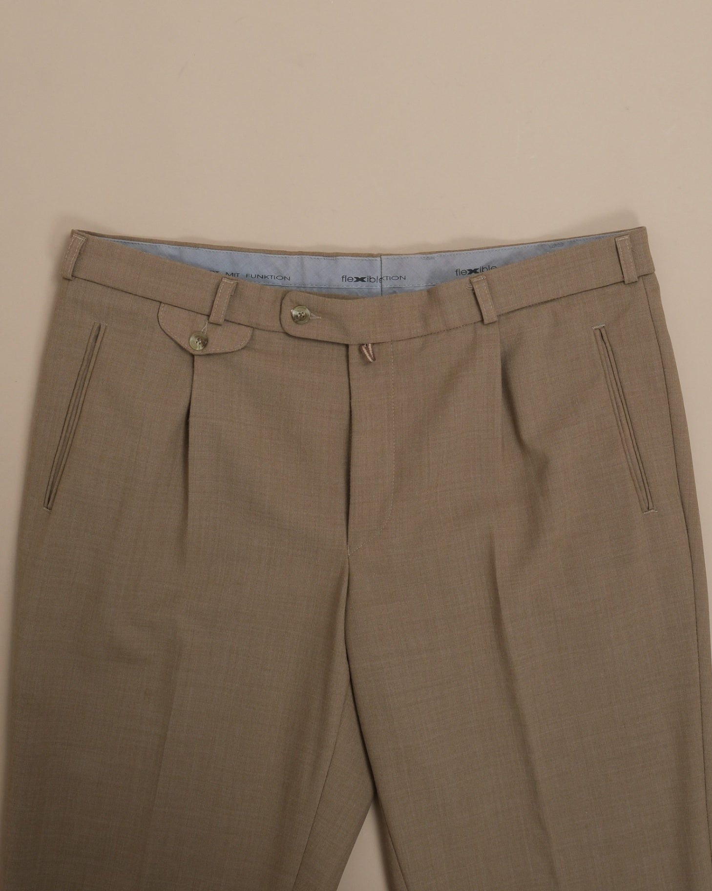 Beige Lightweight Wool Trousers