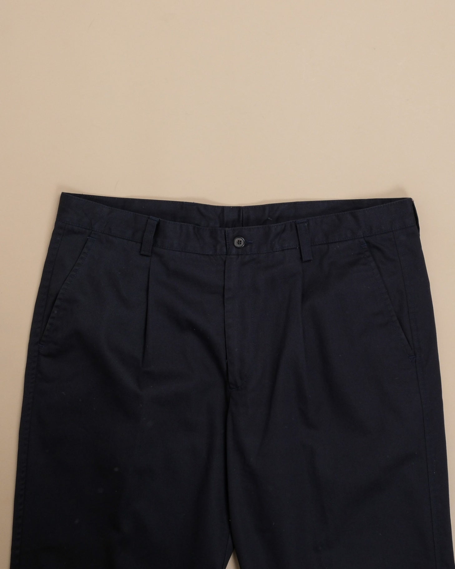 Dark Navy Cotton Twill Trousers