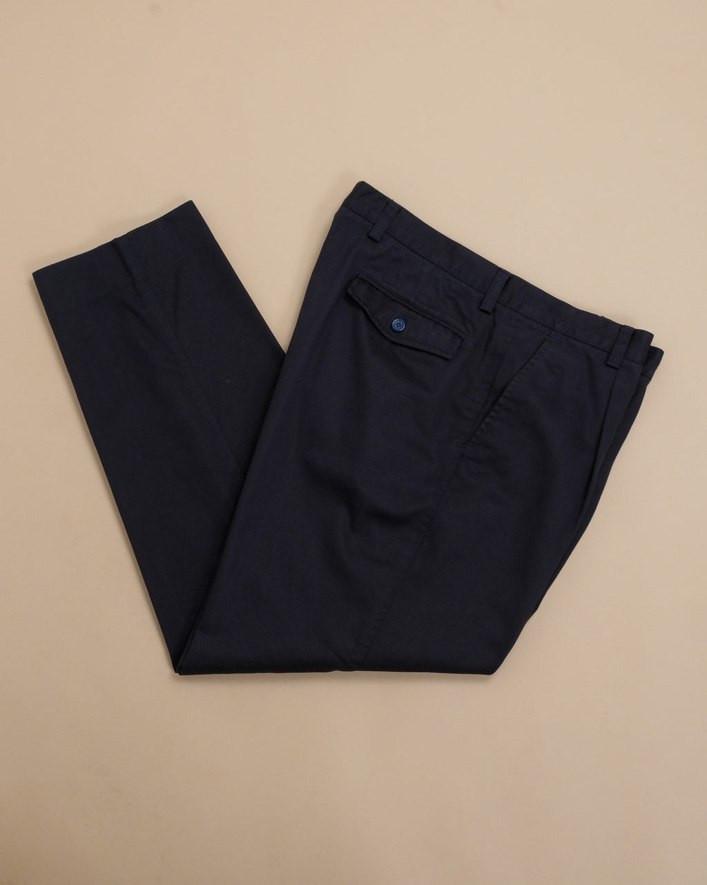 Dark Navy Cotton Twill Trousers