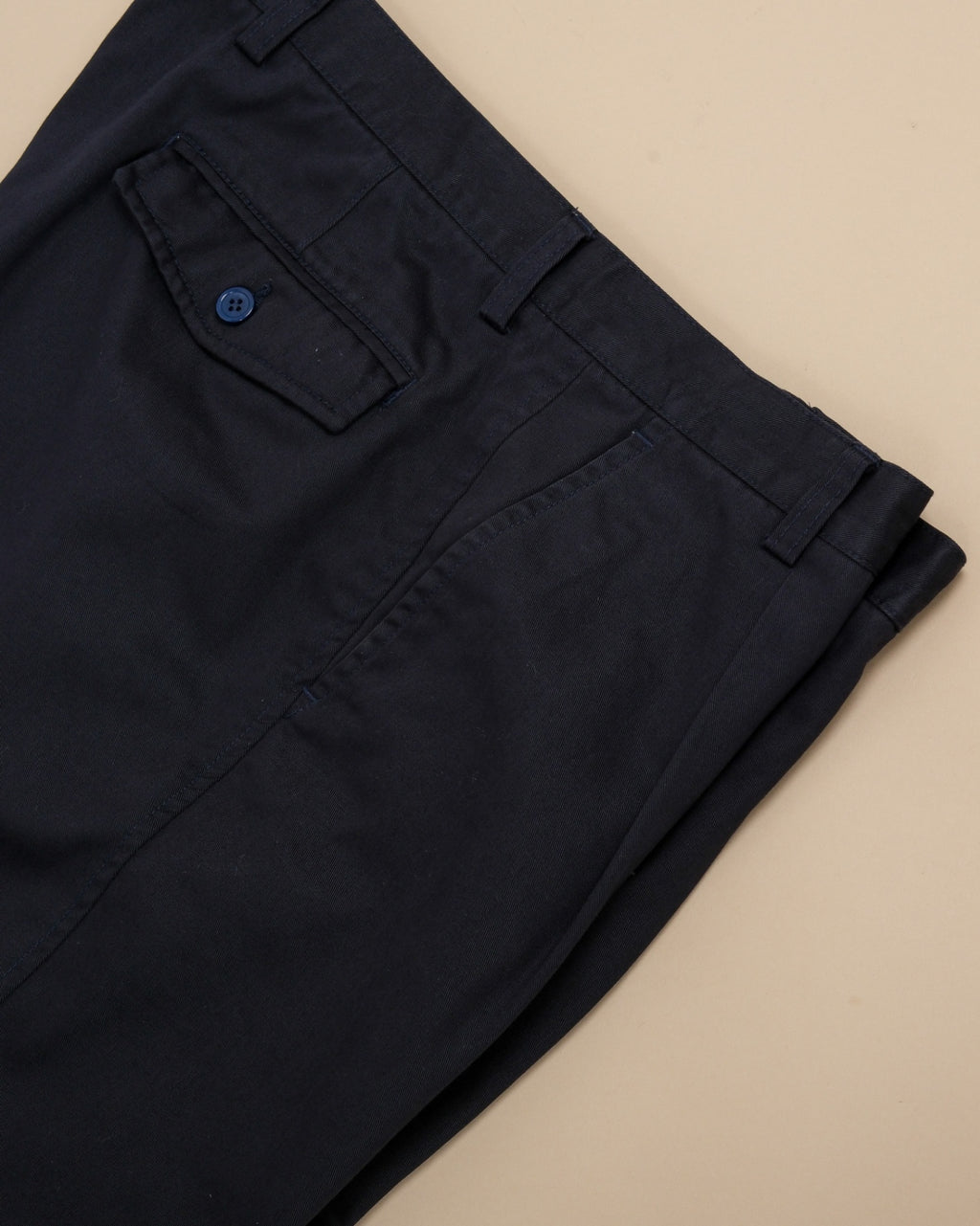 Dark Navy Cotton Twill Trousers