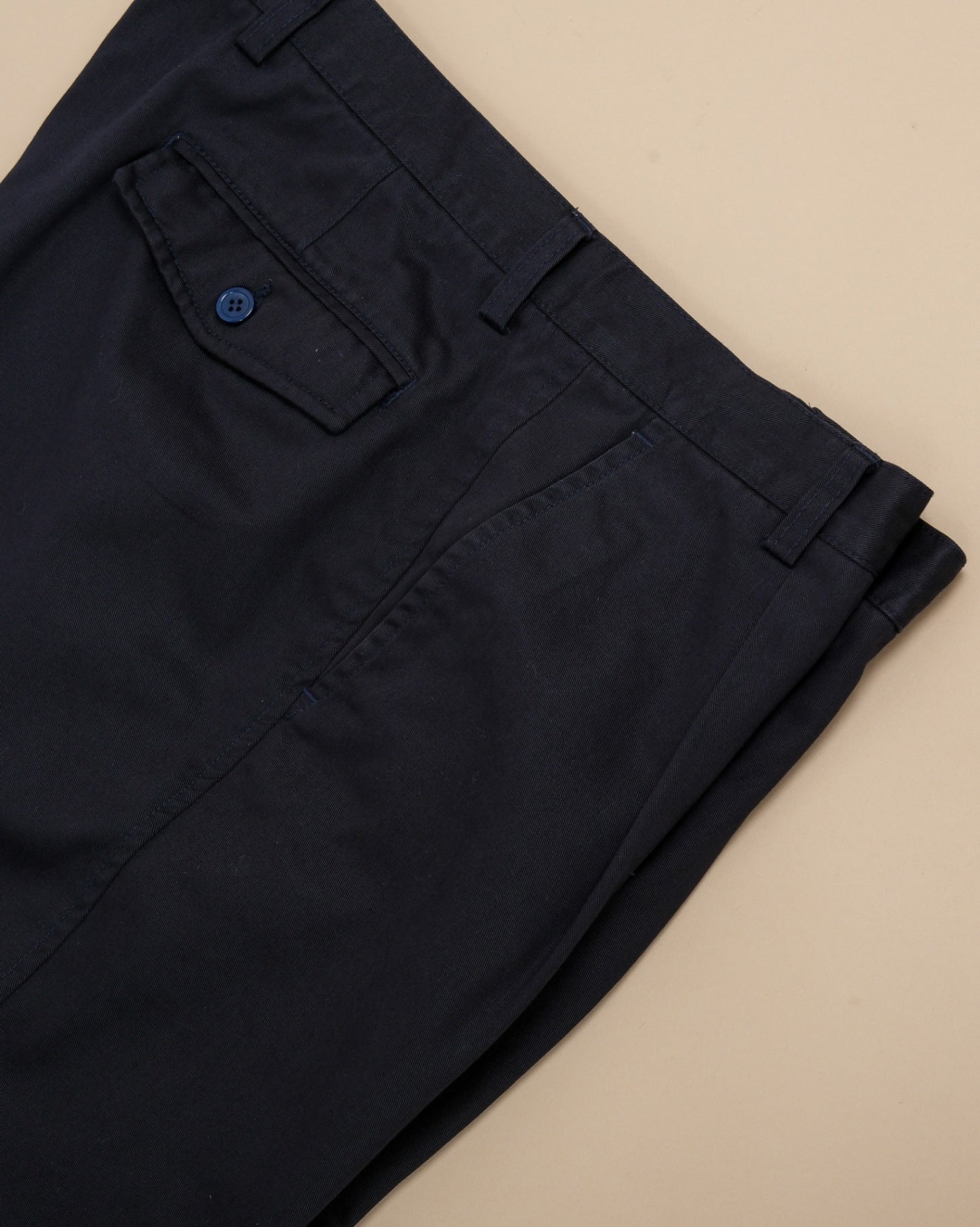 Dark Navy Cotton Twill Trousers