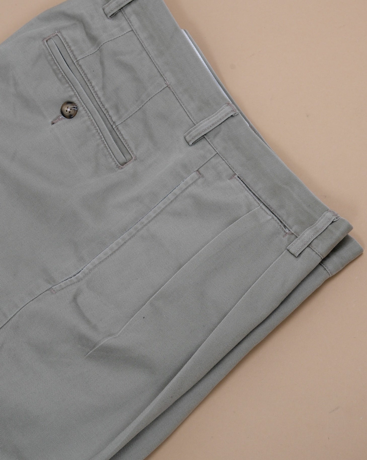 Faded Sage High-Rise Full Cut Cotton Trousers